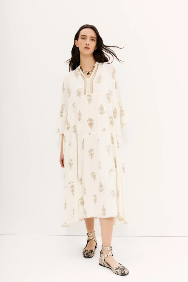 vestido block paisley