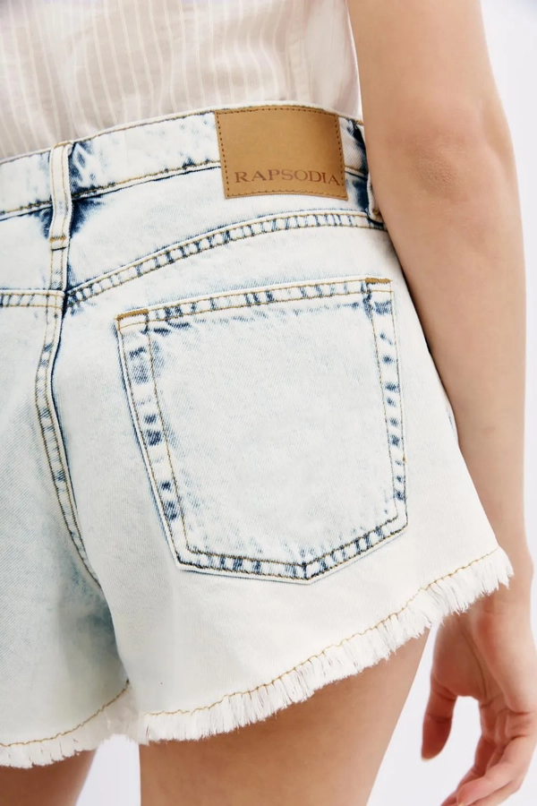 short summer bleach denim