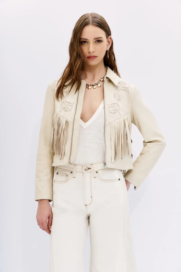 chaqueta rose cuero