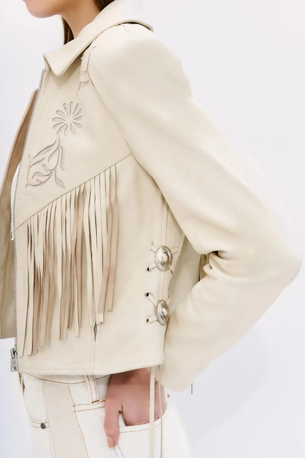 chaqueta rose cuero