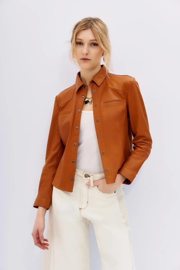 camisa bellota cuero