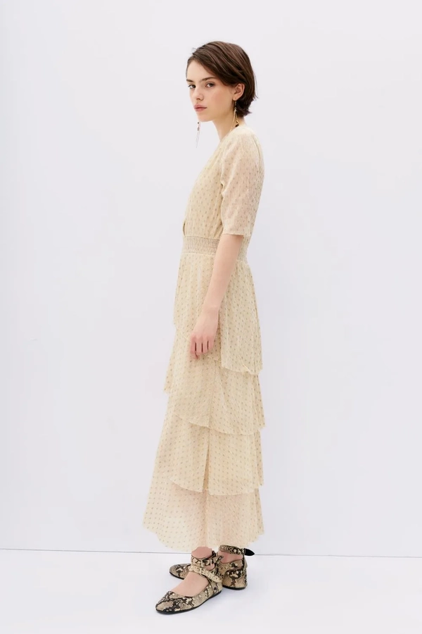 vestido foil gold