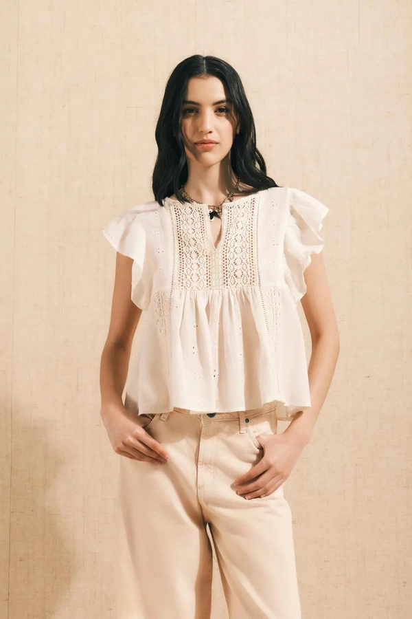 camisa gate lace