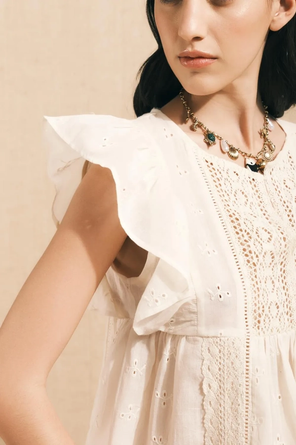 camisa gate lace