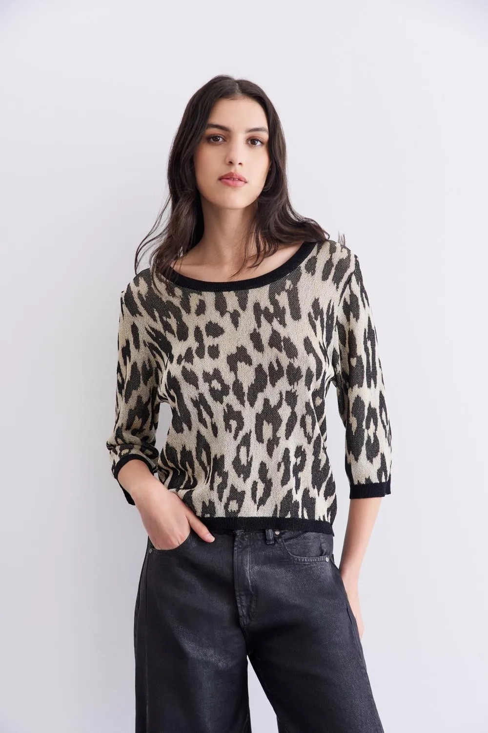 sweater leopard luxe
