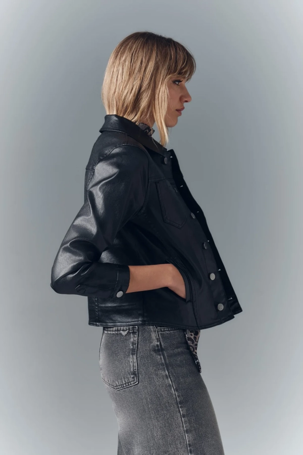 chaqueta denim satin