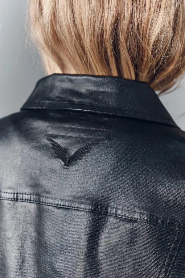 chaqueta denim satin