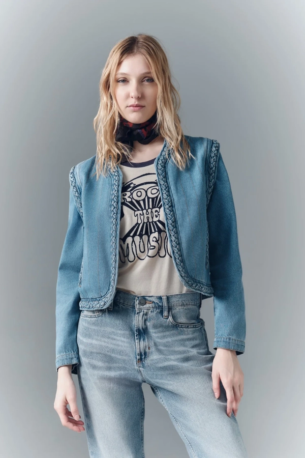 chaqueta denim braid