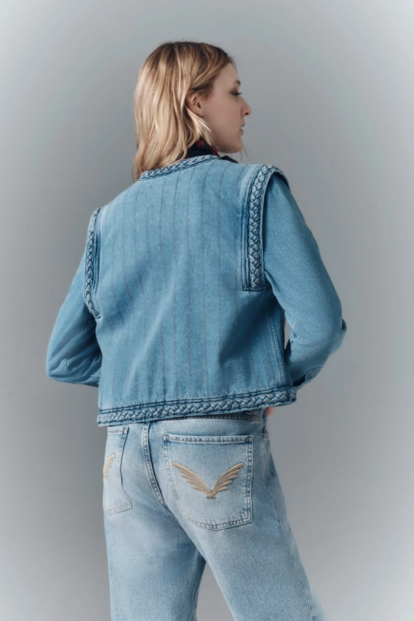 chaqueta denim braid