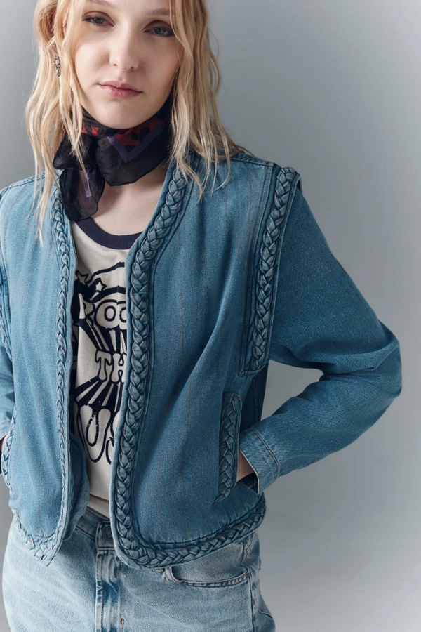 chaqueta denim braid