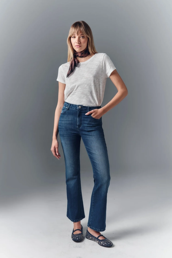 jean flare azul