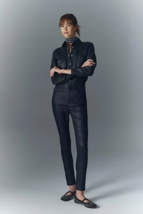 jean skinny satin black
