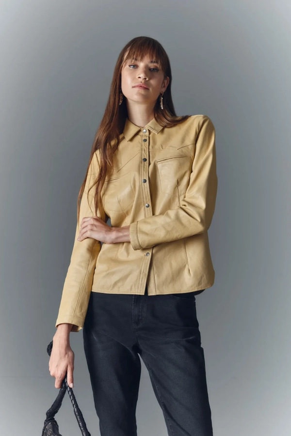 camisa bellota soft cuero
