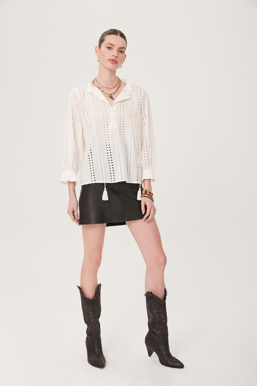 Camisa Mao Broderie