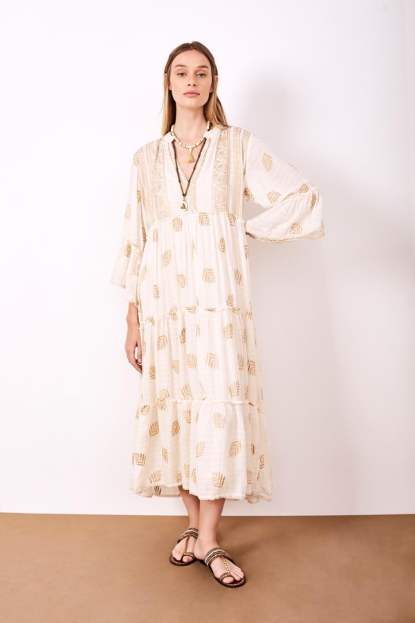 Vestido Block Gold Long