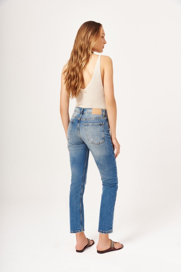 Jean Bootcrop Blue