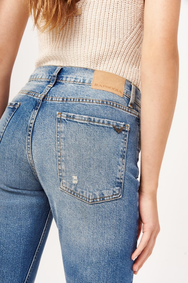 Jean Bootcrop Blue