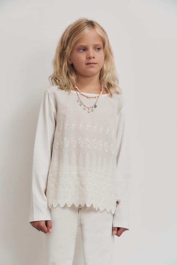 camisa broderie long girls