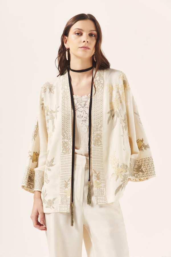 kimono tencel flower