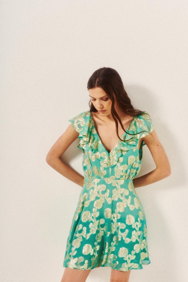 vestido gradient jacquard