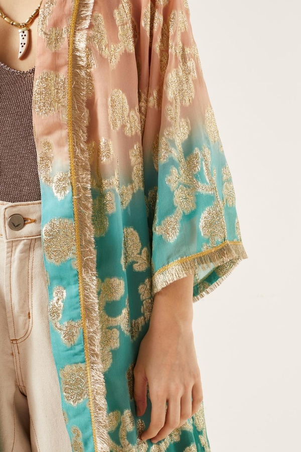 kimono gradient jacquard