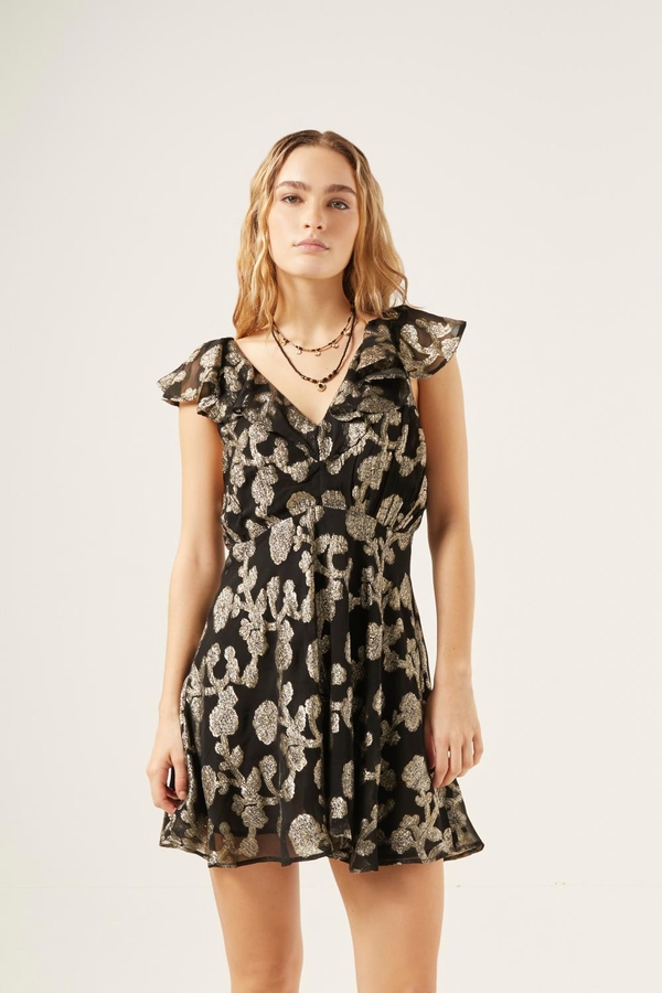 vestido gradient jacquard