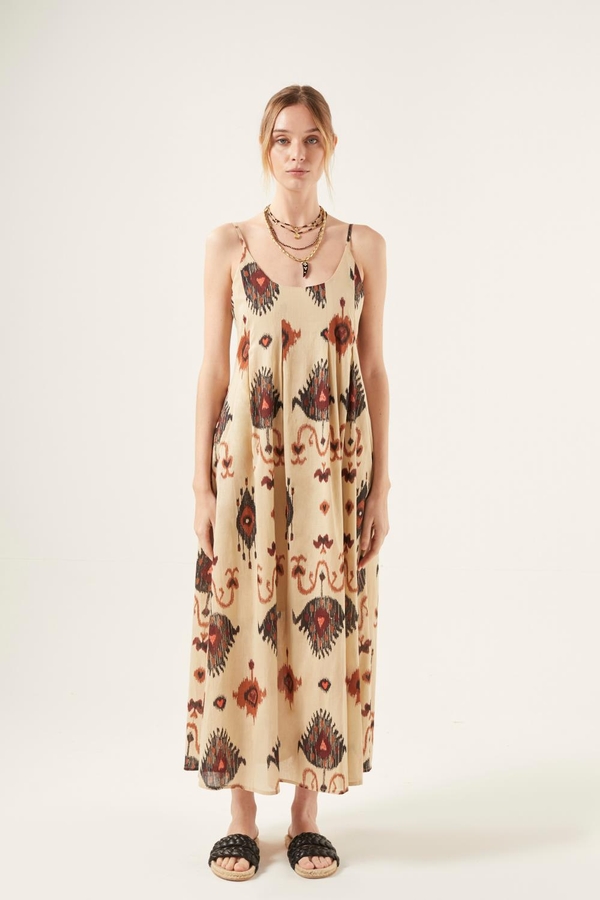 vestido bow ikat