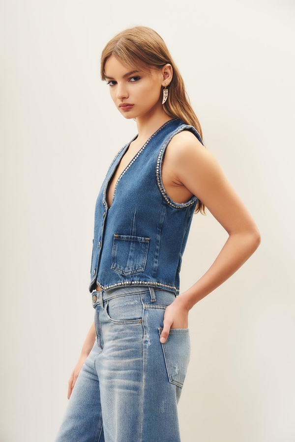 chaleco rock denim