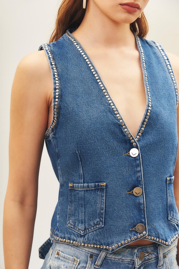 chaleco rock denim