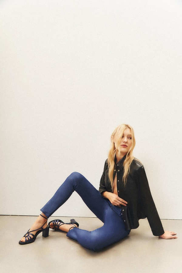 jean slim metal blue