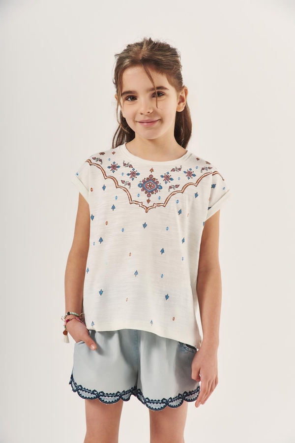 polera block flowers girls