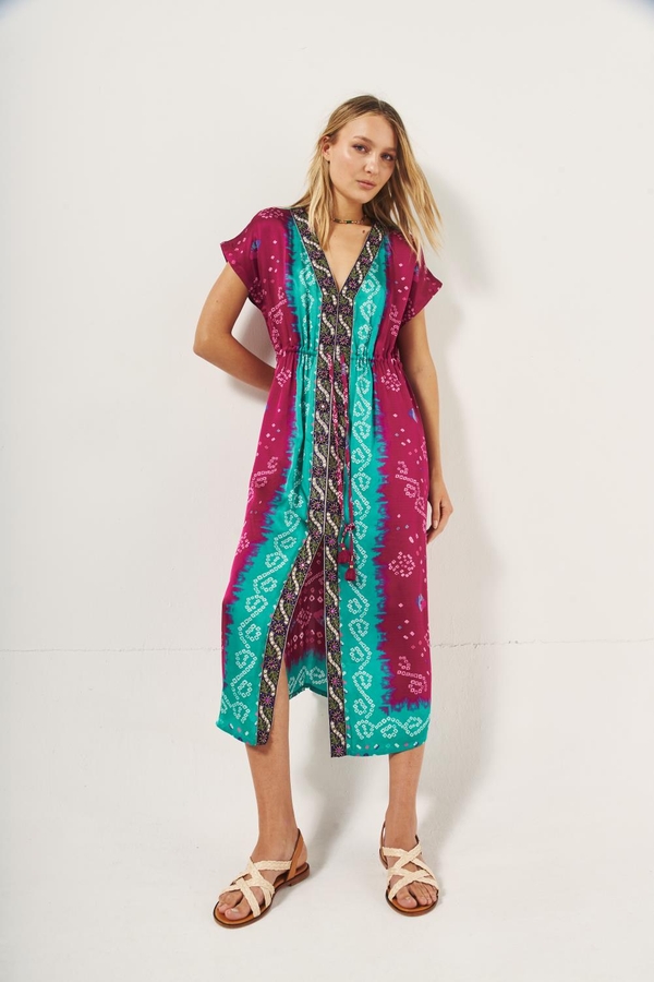 vestido buganda shibori