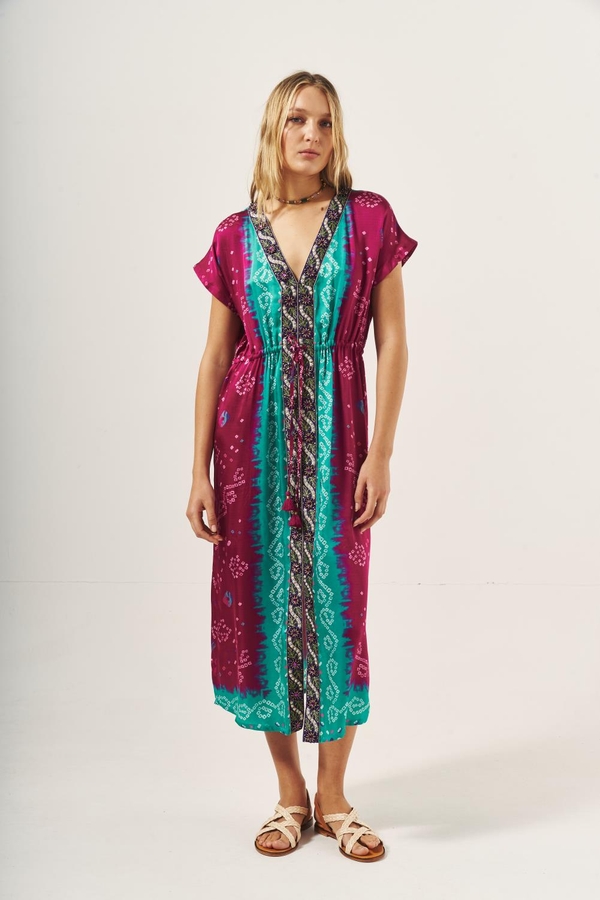 vestido buganda shibori