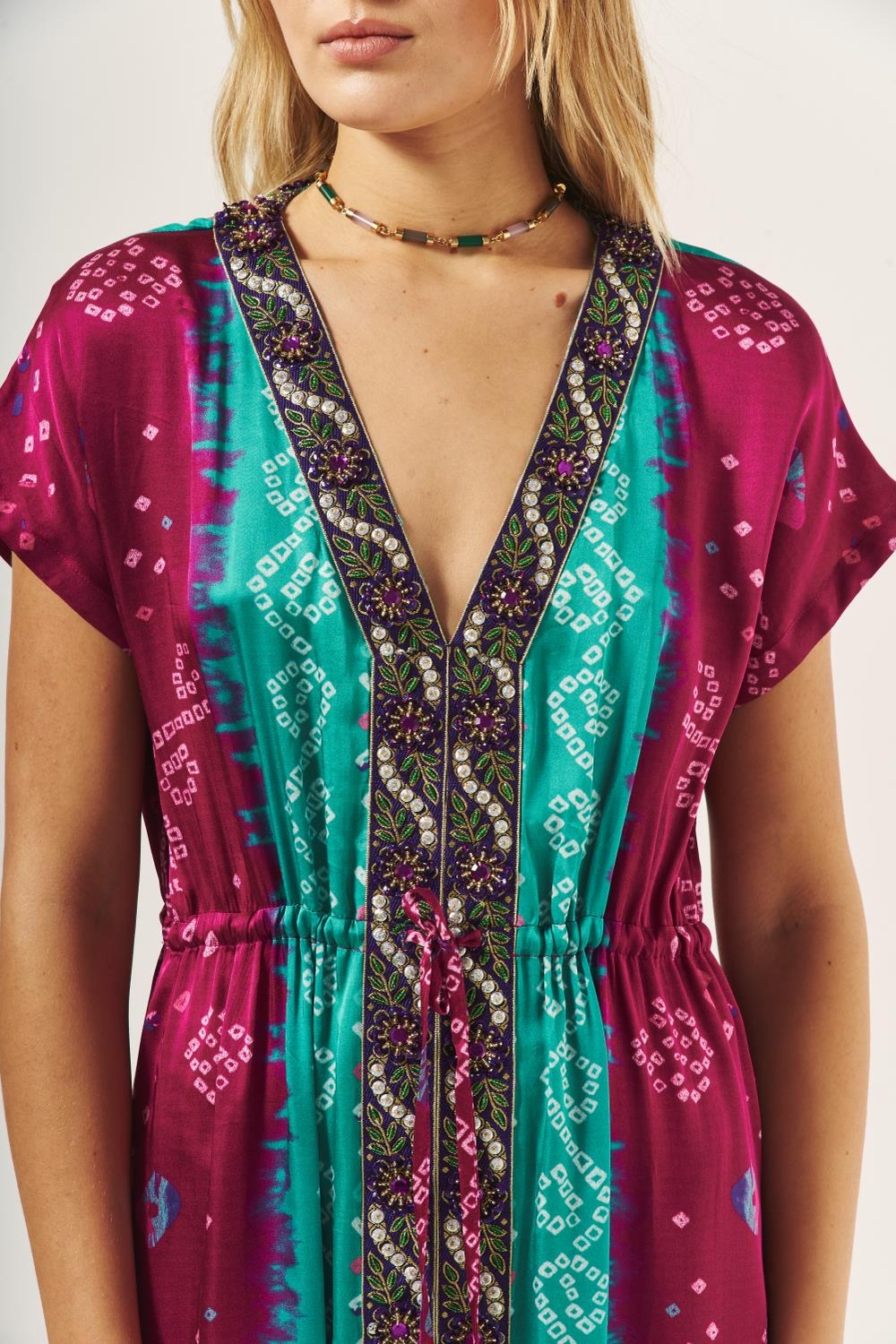 vestido buganda shibori