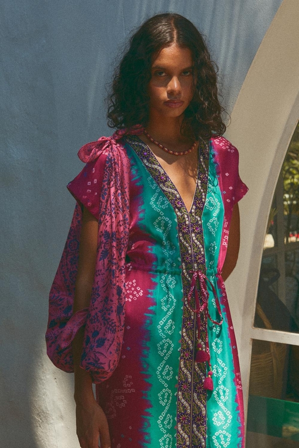 vestido buganda shibori