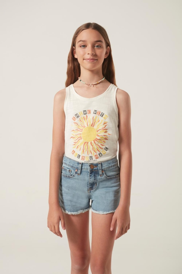 short denim fringe girls