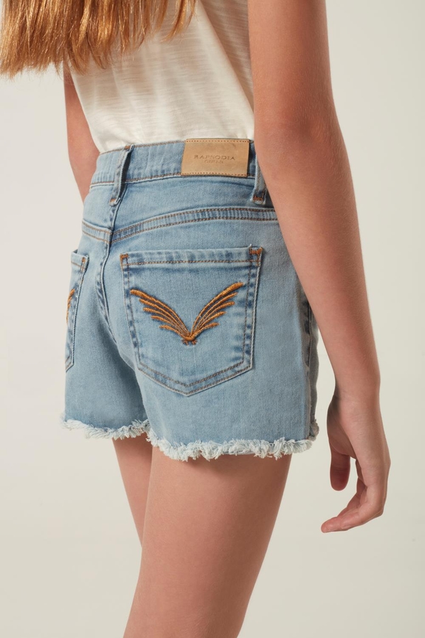 short denim fringe girls