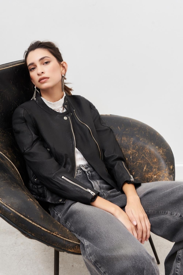 chaqueta smith cuero