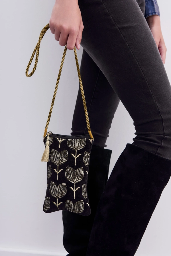 bolso phone velvet tulip