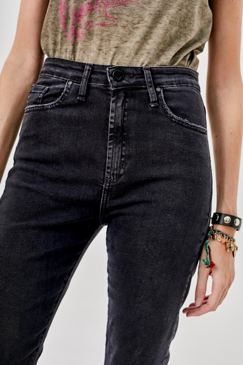 Jean Straight Middle Rise Classic Black
